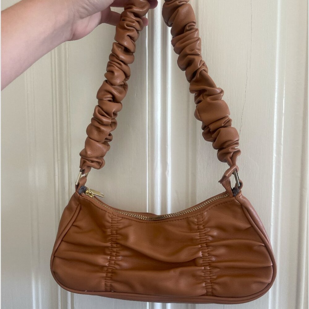 Brown Leather Baguette Bag